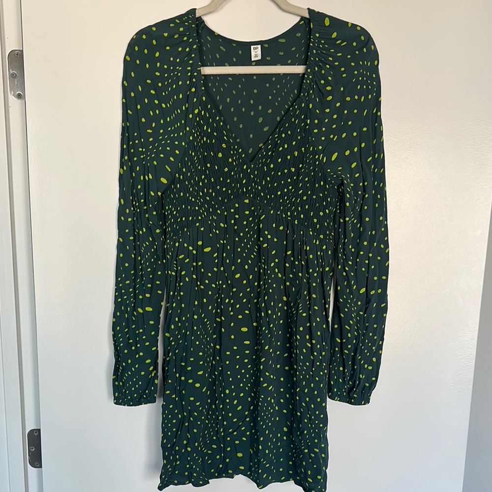 Nordstrom BP Stylish Green Patterned Dress